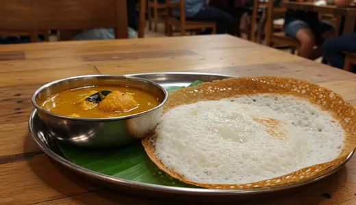 Appam with Tangy Curry at Calicut Paragon Appam with Tangy Curry at Calicut Paragon