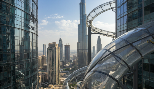Slide Through Glass Tubes in Downtown Dubai Slide Through Glass Tubes in Downtown Dubai