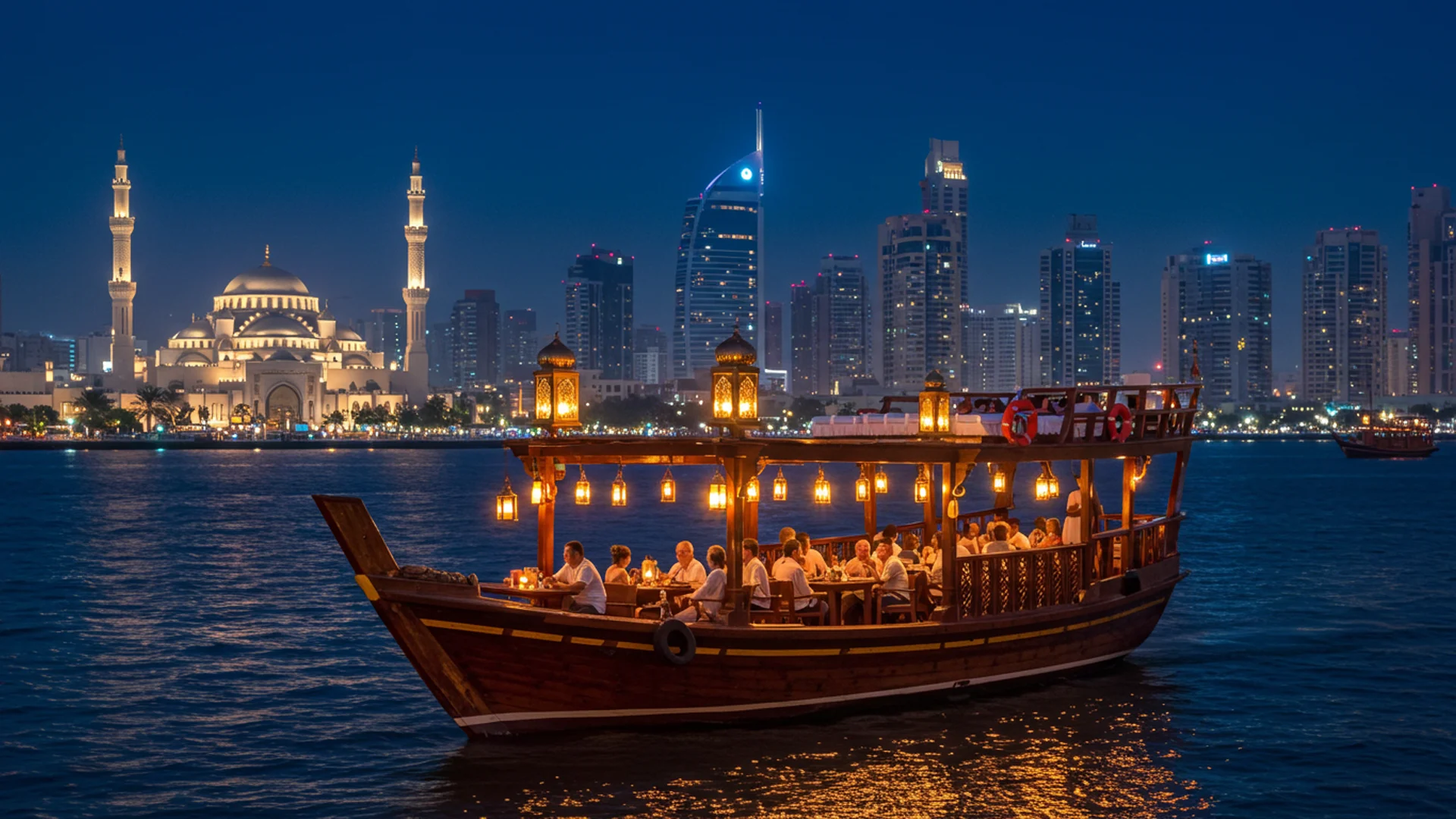 Tour Dubai Dhow Cruise: Sail Through Culture, Cuisine, and City Lights