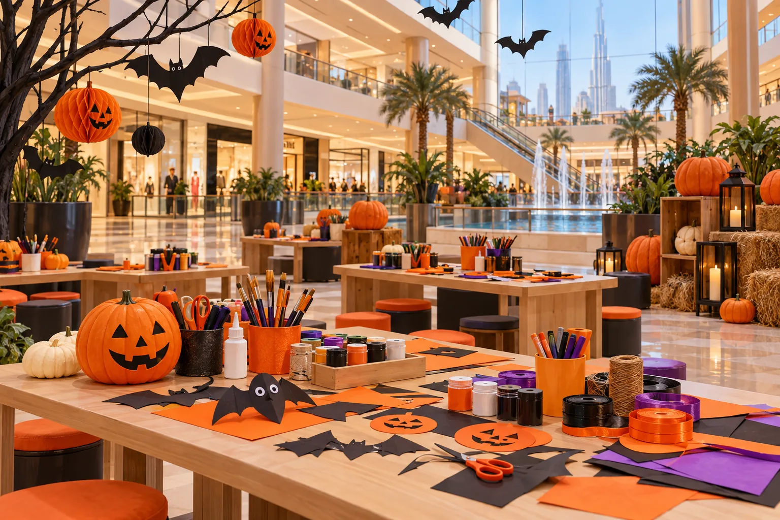 Illustration for a Dubai news story: Dubai Venues Plan Free Halloween Trails and Costume Events